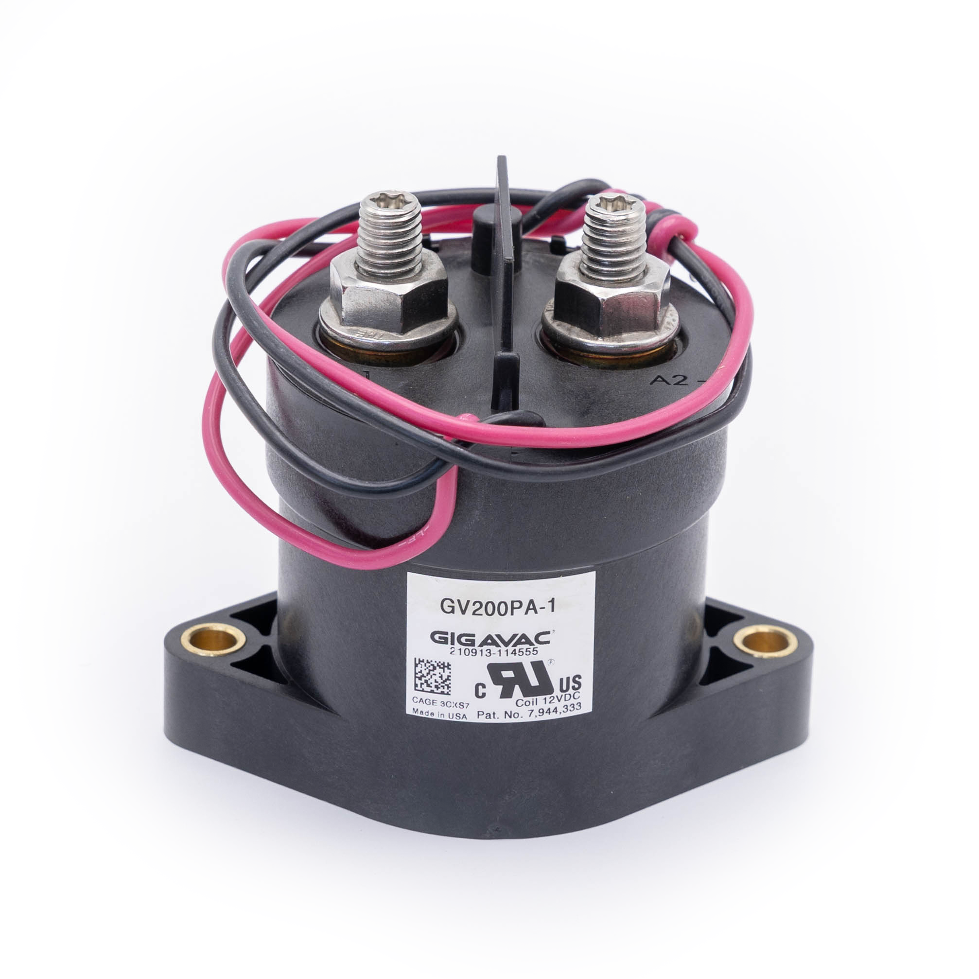 GIGAVAC GV241MAX Sealed Dual Coil Contactor, 12/24VDC, 400A, SPST-NO ...